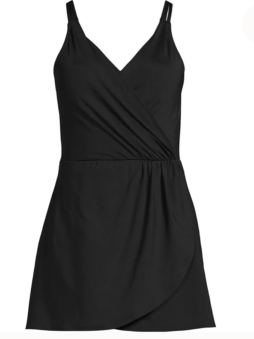 Land’s End Black V-neck Tulip Wrap Swim Dress
